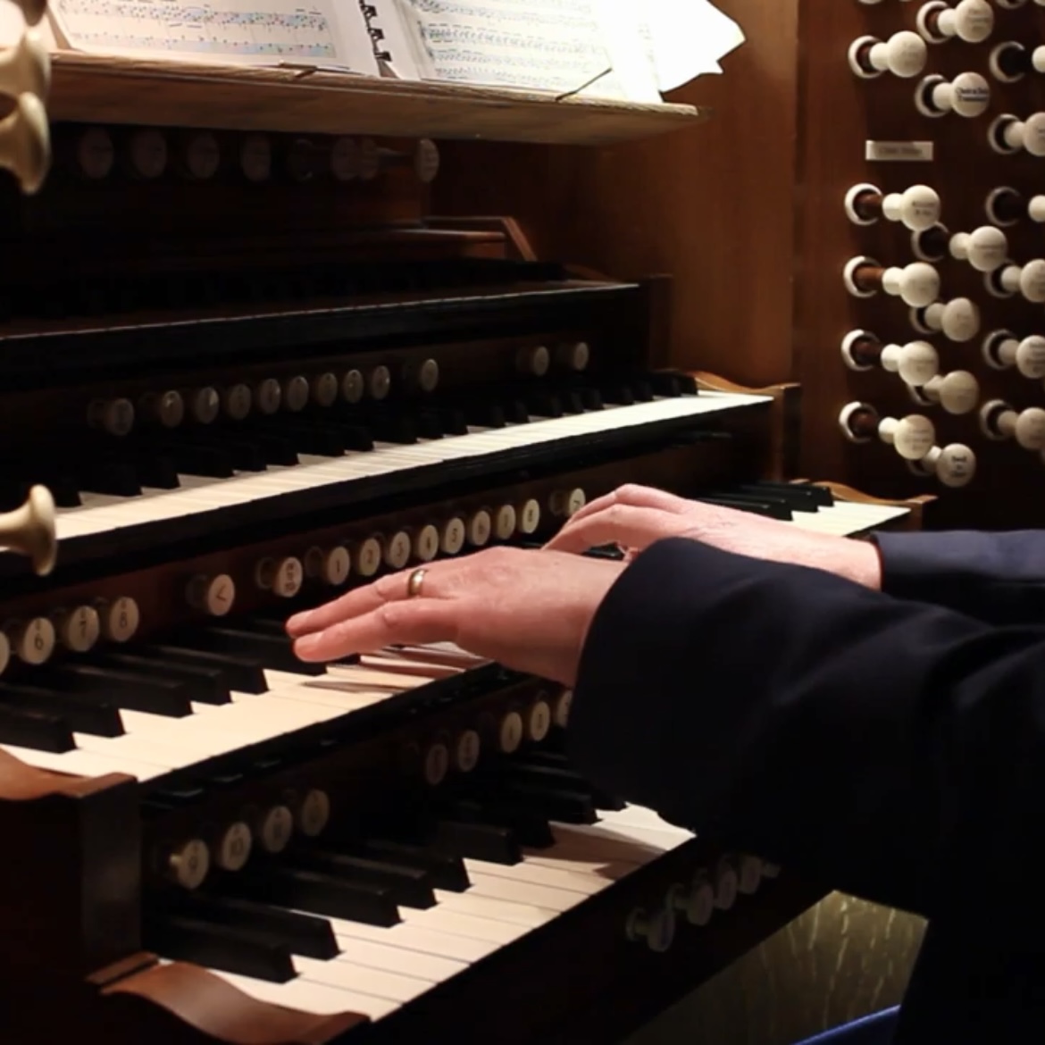  Charles Harrison, Organist and Master of the Choristers of Chichester Cathedral, plays the organ for the Tuesday Lunchtime Concert series.
