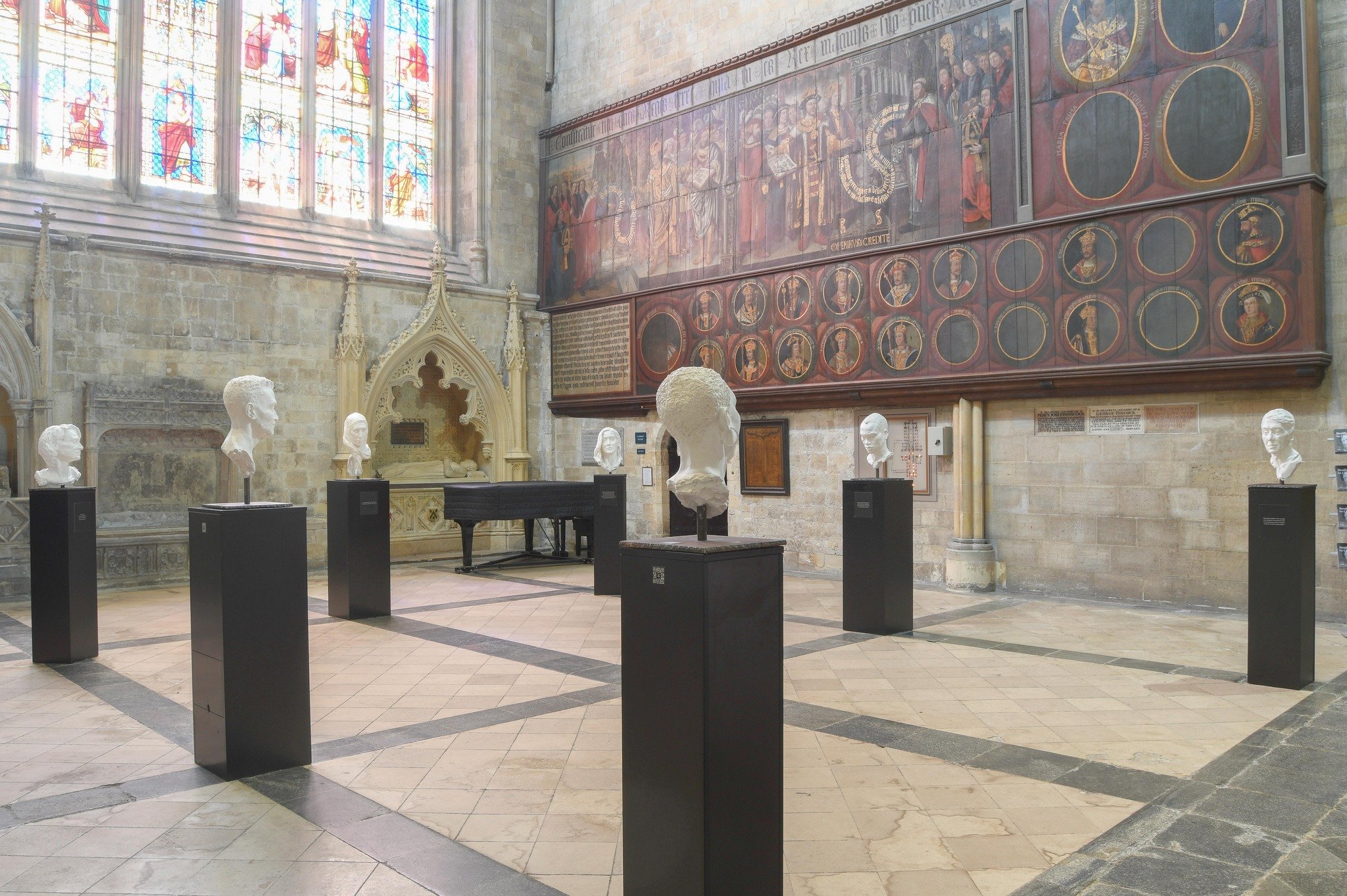 7 portrait busts of refugees and asylum seekers as part of Resilience in Clay, an art exhibition by Kate Viner