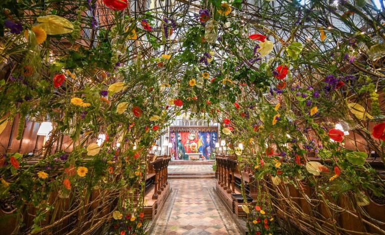 The Cathedral Quire's flower tunnel leading to the High Altar