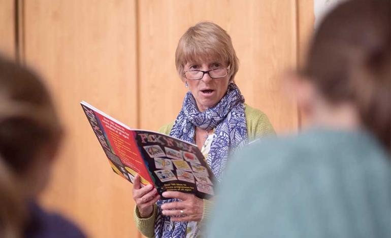 Julie Schofield leading Pebbles - the Cathedral's group for children