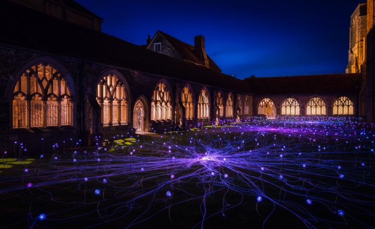 Field of Blooms in Paradise, a reflective green space in the Cathedral Cloisters